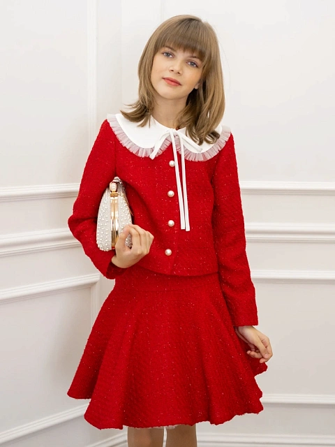 Жакет из твида со съемным воротником