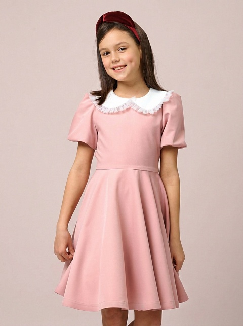 Платье с коротким рукавом и юбкой-солнце