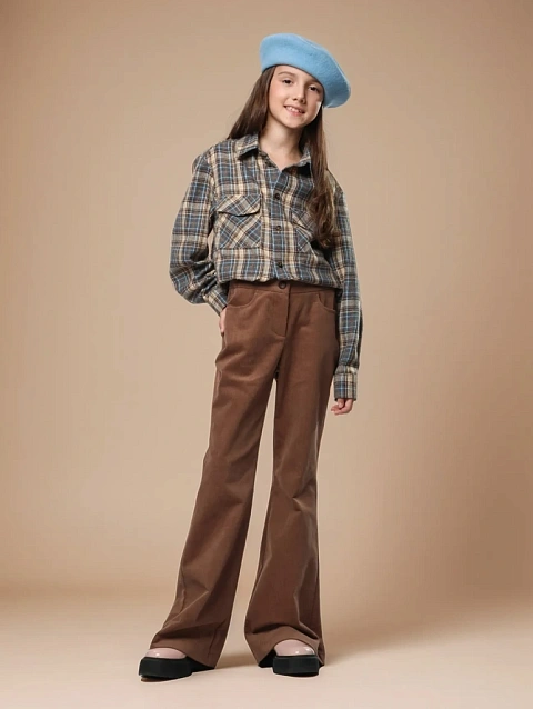 Брюки клеш из вельвета